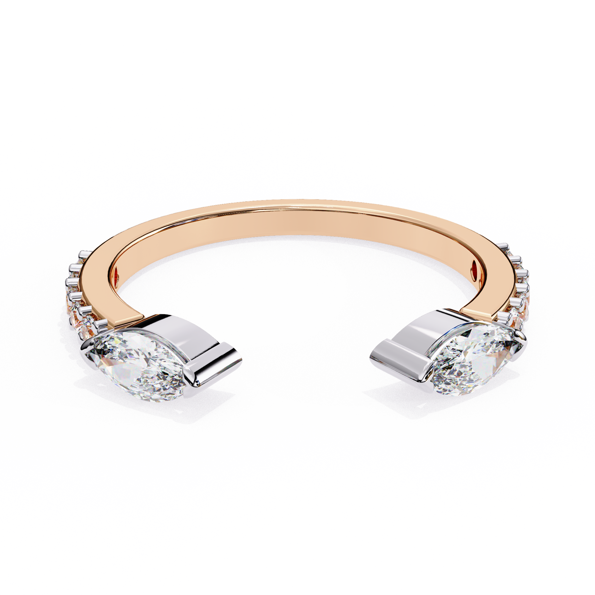Solitairekart 0.47ct 14K Gold Studded Natural Diamond Marquise Shape Ring-HI Color, VS-SI Clarity
